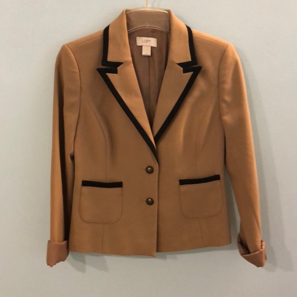 LOFT Jackets & Blazers - Loft Outlet Tan & Black Riding Blazer
